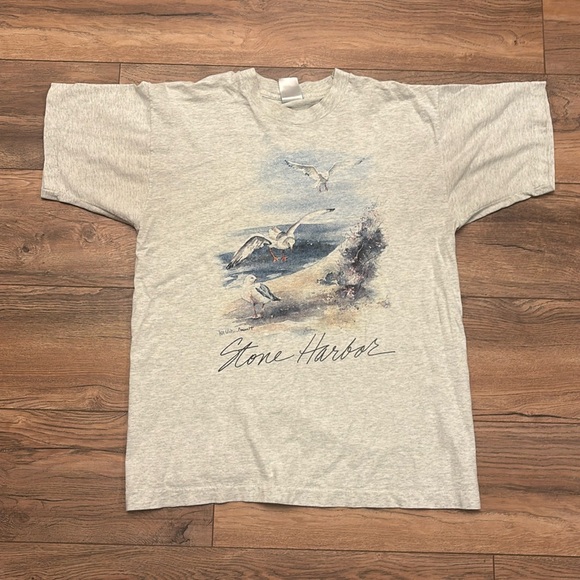 Vintage 1990s Stone Harbor Single Stitch T Shirt Size Large - Picture 2 of 4